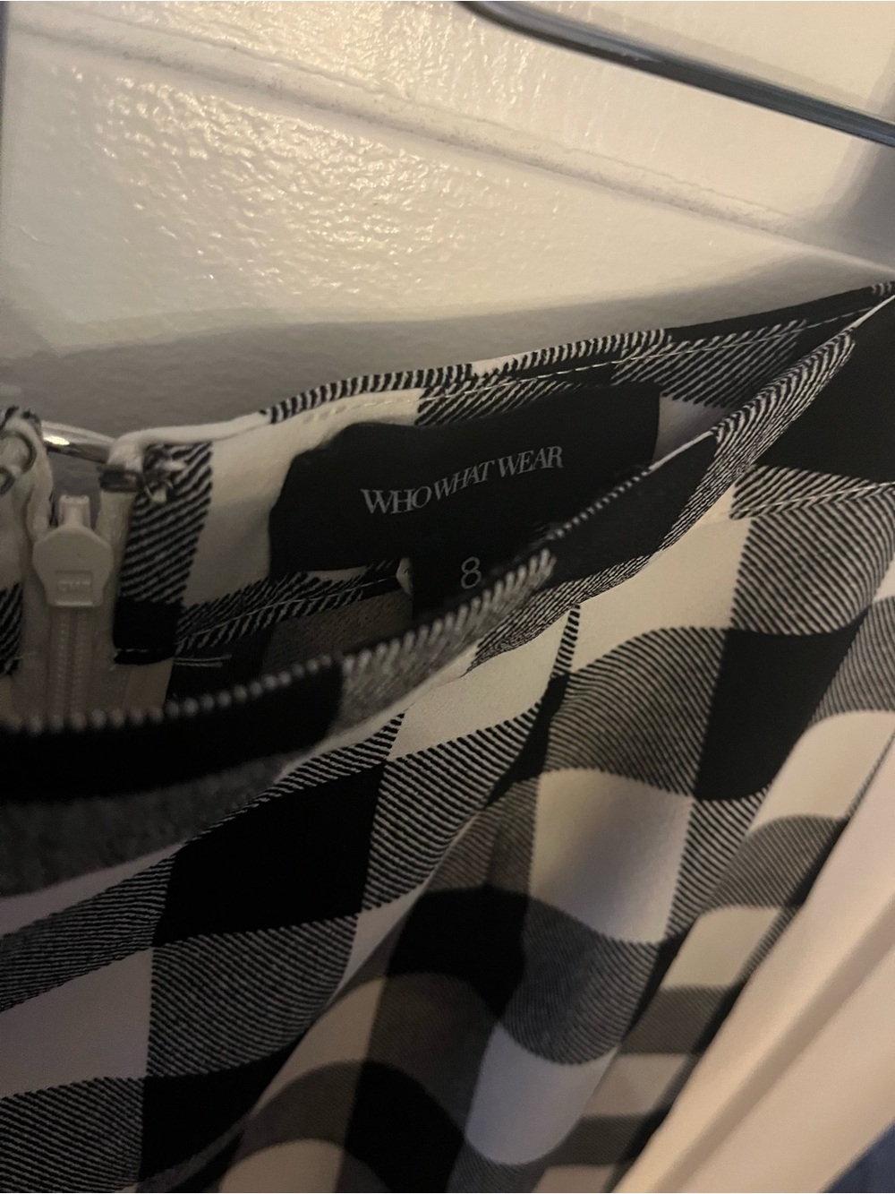Who What Wear Black and White Check Pencil Skirt - Picture 2 of 2